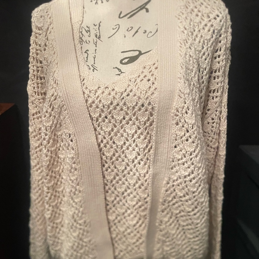 Jessica Simpson crochet  Cream Knit Sweater and tank - Picture 2 of 6